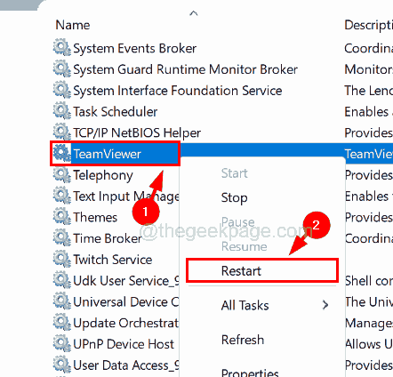 Restart Teamviewer Service 11zon