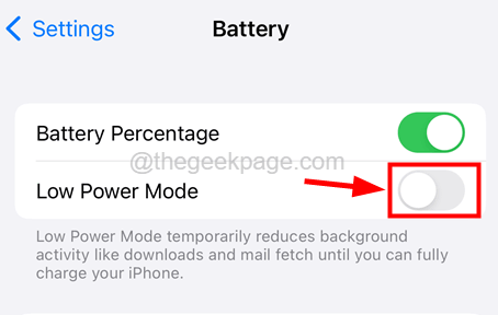 Low Power Mode Off Settings 11zon