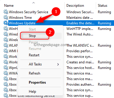 Windows Update Stop Service Min