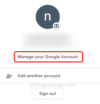Manage Account