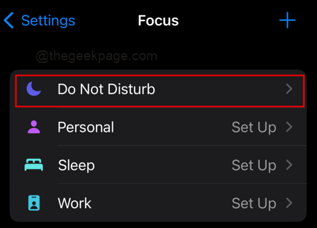 Do Not Disturb Focus Min