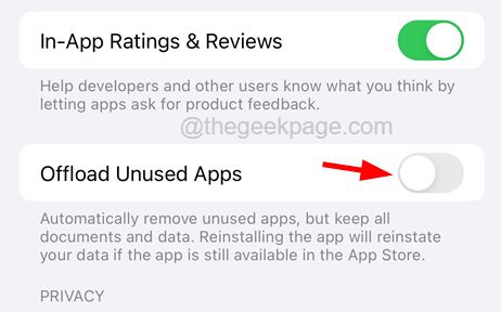 Offload Unused Apps Disable 11zon