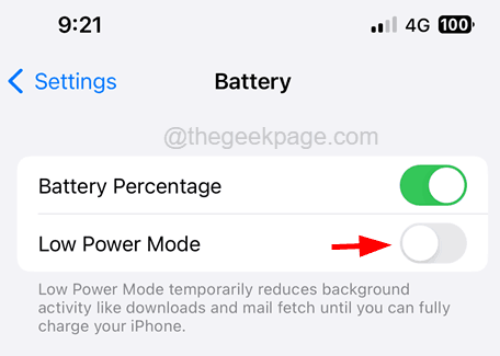 Turn Off Low Power Mode 11zon