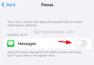 Turn Off Messages Focus 11zon