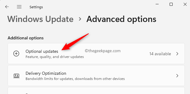 Windows Update Advanced Options Optional Updates Min