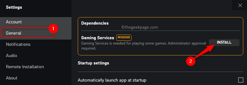 Xbox Profile Settings General Install Gaming Dependencies Min