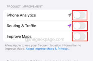 Disable Iphone Analytics Routing And Traffic Improve Maps 11zon