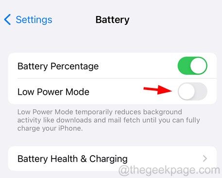disable low power mode 11zon 1