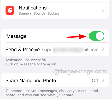 enable iMessage 11zon