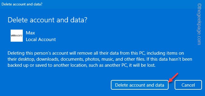 delete account and data min