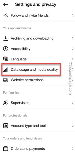 data usage and media quality min