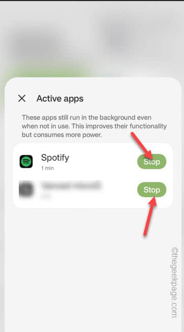 active apps stop min