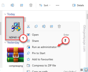 run the runtime as an admin min