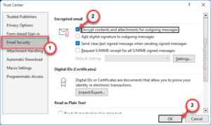 encrypt contents in outlook min