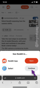 continue in safari min