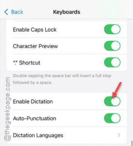 enable dictation min