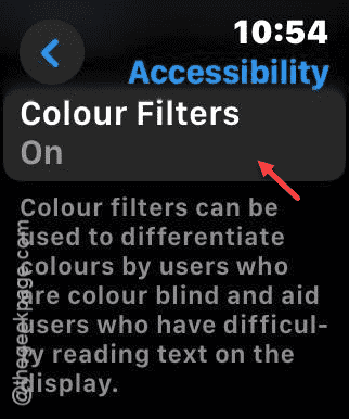 Color Filter Option Gd Black and white screen issue in Apple Watch - How to fix
