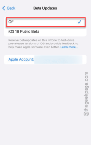 off to beta updates min