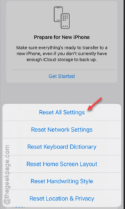 reset all settings min
