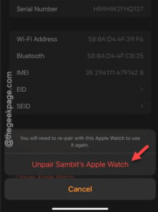 unpair the watch min