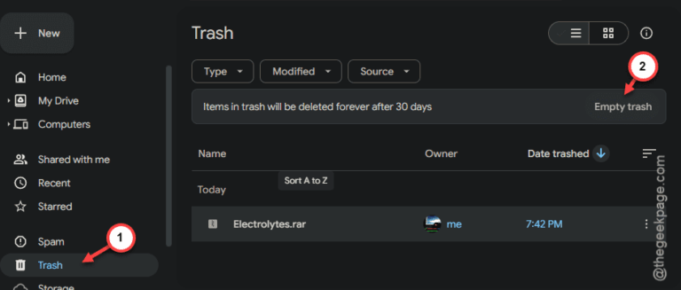 Google Storage full even after deleting files - How to fix