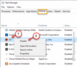 disable startup min