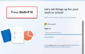 shift f10 cmd in setup min