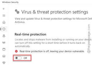 off real time protection min