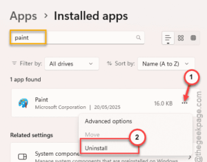 uninstall paint min