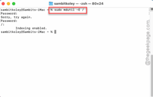sudo mdutil reindex all min