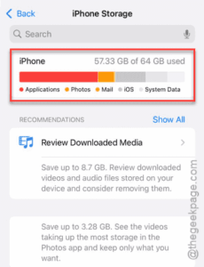 iphone storage check min