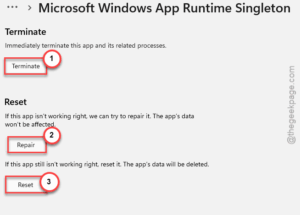 terminate reset repair min