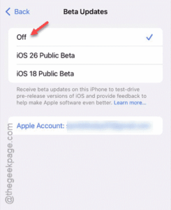 off beta updates min