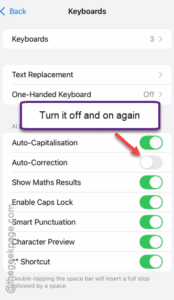 refresh auto correct min