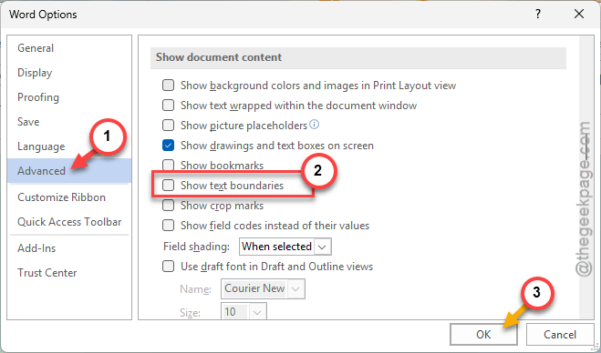 All my documents are opening in a table format - Here are the Fixes 2 uncheck show text boundaries min