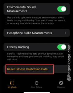 reset fitness calibration min