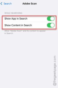 show app in search on min