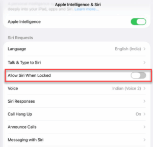 allow siri off