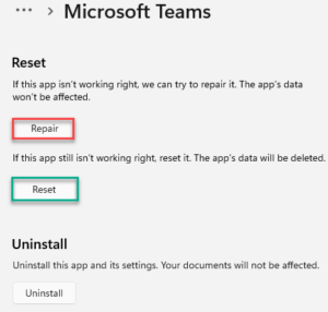repair reset