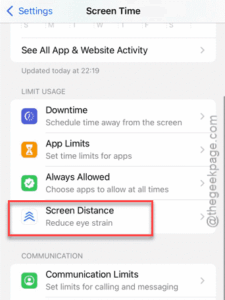 screen distance