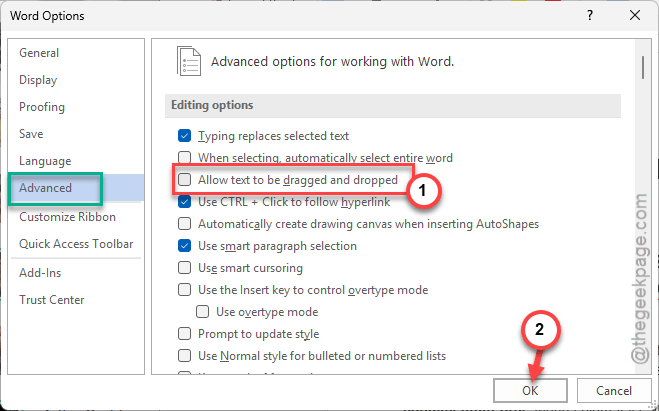 Dragging or Selecting Text Fails or Selects Too Much in Microsoft Word