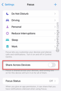 share across devices off