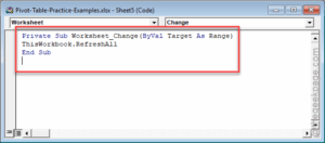 Pivot Table Not Refreshing Automatically After Source Data Change in ...