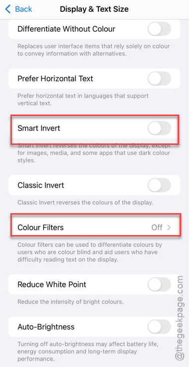How to Fix - iPhone True Tone Option Missing After iOS 26 Update 1 smart invert color filters off 1
