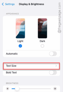 text size