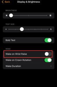 wake on wrist raise