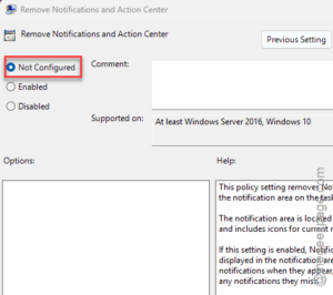not configured