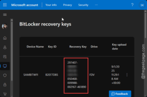 bitlocker recovery key