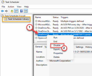 log on task disable