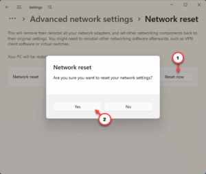 network reset yes